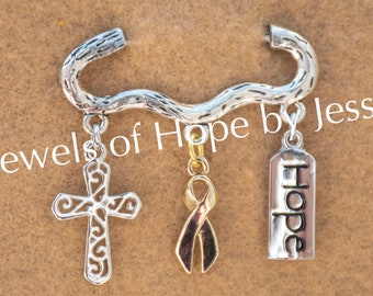 Childhood Cancer Awareness Ribbon Charm Brooch