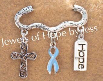 Prostate Cancer Awareness Ribbon Charm Brooch