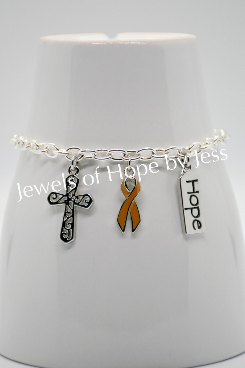 Appendix Cancer Awareness Ribbon Charm Bracelet Etsy