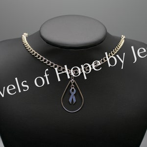 Stomach/Esophageal Cancer Awareness Ribbon Necklace