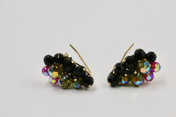 Judith McCann wingback earrings: Vintage grape clu