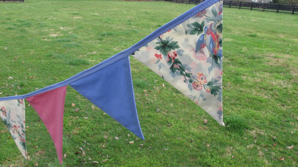 Gender Reveal Bunting Rose Et Bleu Fanions Drapeaux Etsy