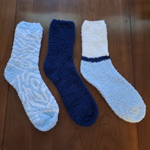 Fuzzy Socks 3 PAIRS Lollipop Socks Blue image 2