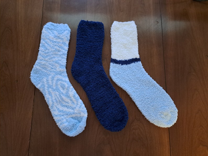 Fuzzy Socks 3 PAIRS Lollipop Socks Blue image 2