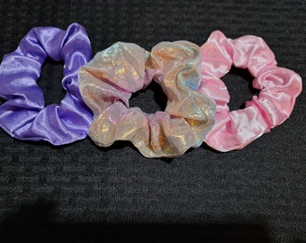 Shiny Scrunchies 3 Pack Purple/Pink