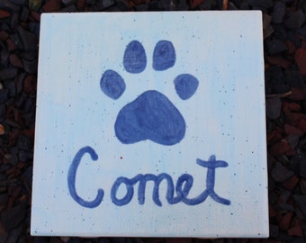 Capture your pet's paw or nose print on ceramic tile!
