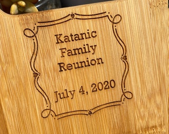 Personalized Message Family Bamboo Cutting Board: 13 1/2 x 9 3/4"