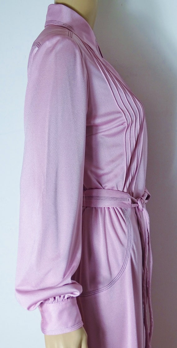 70s rose pink mid length dress by 'Jersey Masters… - image 5