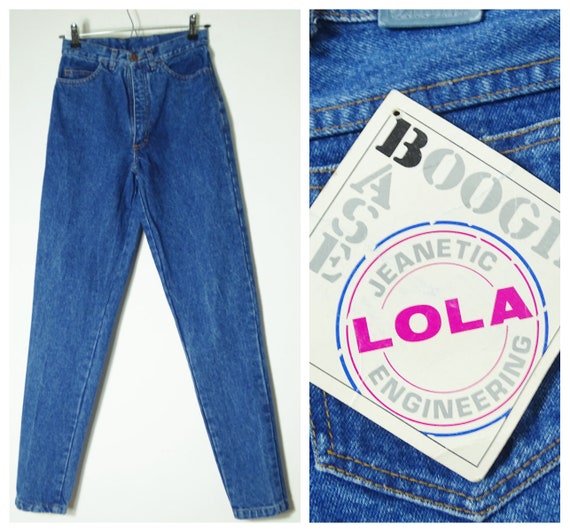 80s DEADSTOCK Stonewash Blue Denim High Waist Skinny Jeans