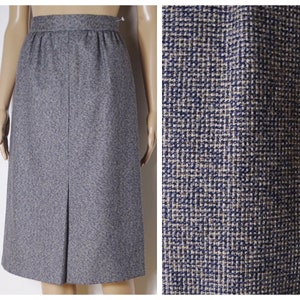 60s 70s deadstock high waist WOOL twisted tweed  fitted pencil skirt by &#39;Perry Clothes&#39; ~ Made in England U.K. 6 - 8 S XS