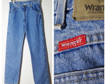 Vaqueros azules con lavado a la piedra y corte regular de cintura alta de los años 80 y 90 36w 34l