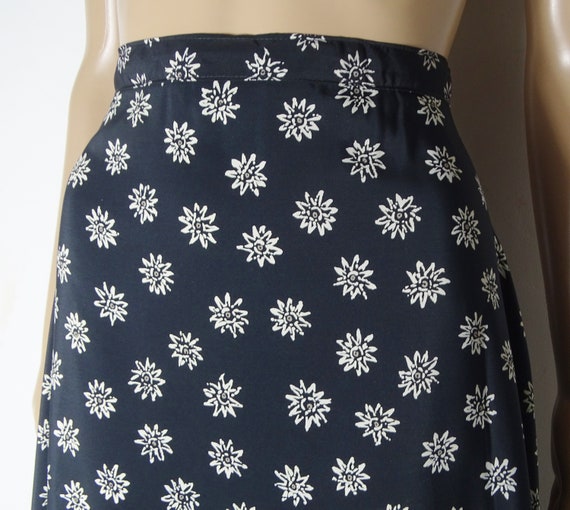 80s 90s skirt silky high waist aline maxi skirt b… - image 5