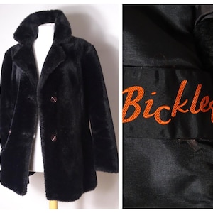 70s double breasted soft plush dark brown teddy coat faux fur coat by &#39;Bickler&#39; M