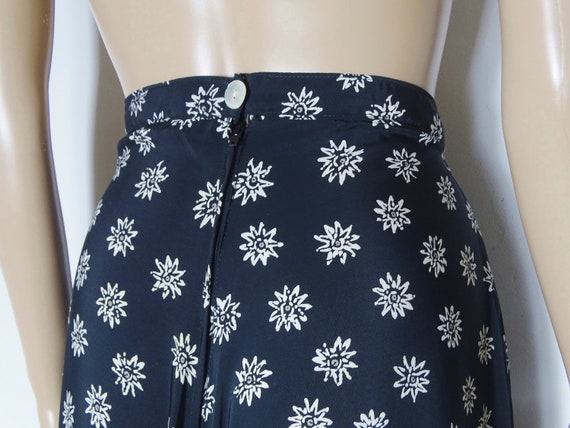 80s 90s skirt silky high waist aline maxi skirt b… - image 6