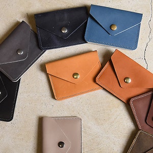 Leather Envelope Card Holder // Leather Card Case // Leather Wallet // Handmade Leather Wallet // Unisex Leather Wallet