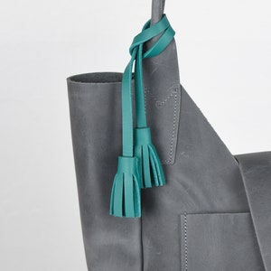 Leather Tassel Add-on for bags / Tassel Bag Charm / Leather Keychain Bag Charm