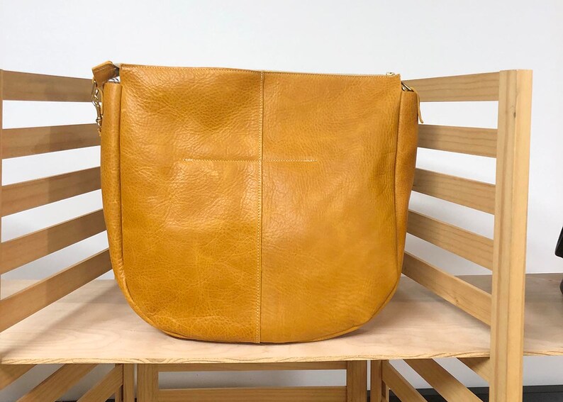 Aurora Leather Hobo Bag: Color Blocked Shoulder Carryall image 7