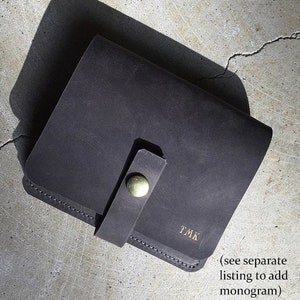 Cartera pequeña de cuero tipo acordeón, Cartera de cuero para mujer, Cartera de cuero, Cartera de cuero hecha a mano, Cartera de mujer tipo clutch imagen 6