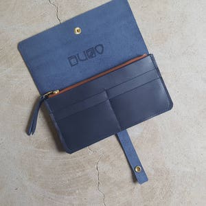 Cartera de piel con forma de acordeón, monedero, cartera de piel para mujer, cartera de piel, cartera de piel, cartera de piel, regalo para mujer imagen 3