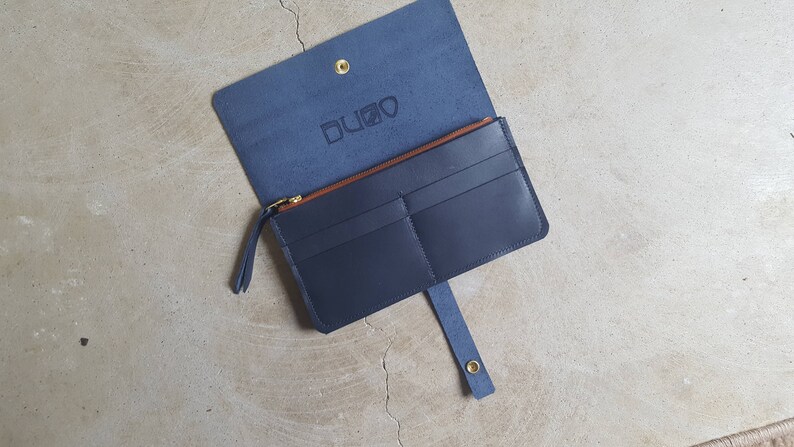 Cartera de piel con forma de acordeón, monedero, cartera de piel para mujer, cartera de piel, cartera de piel, cartera de piel, regalo para mujer imagen 3