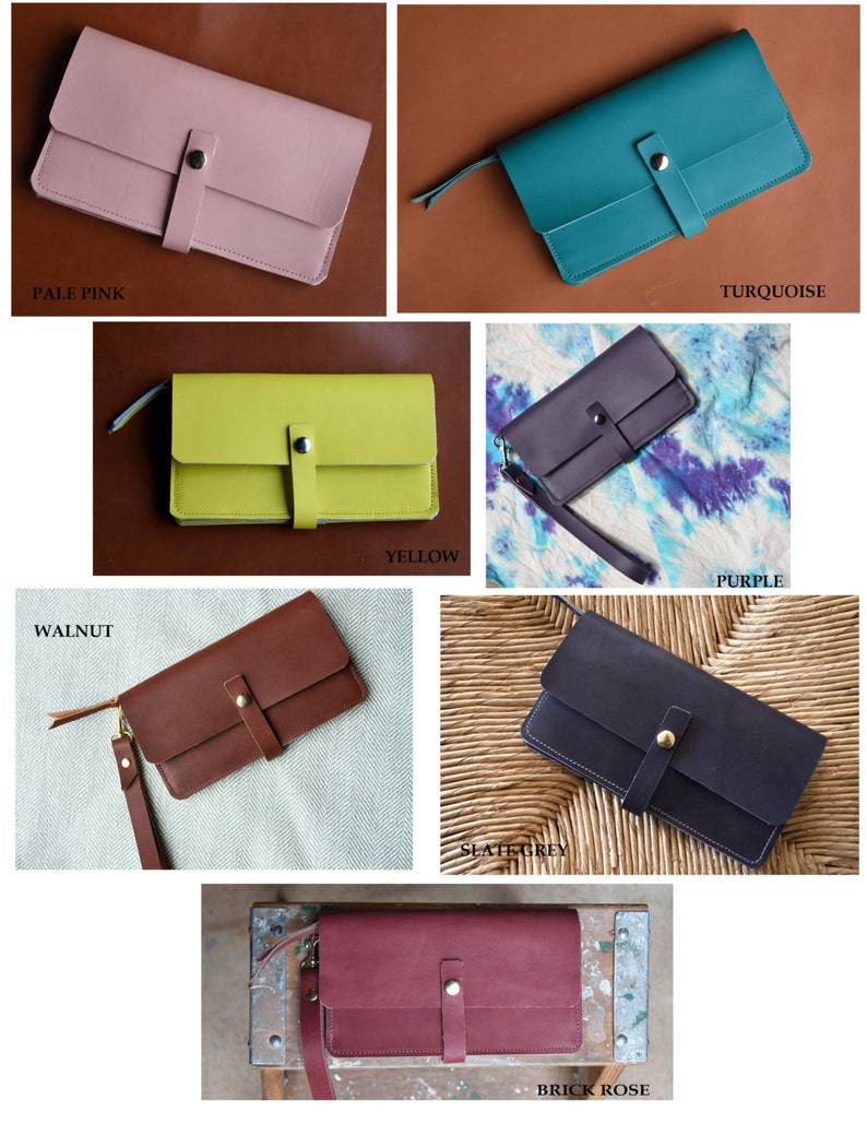 Cartera de piel con forma de acordeón, monedero, cartera de piel para mujer, cartera de piel, cartera de piel, cartera de piel, regalo para mujer imagen 5