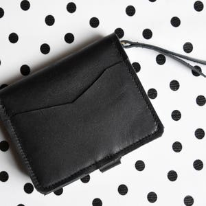 Cartera pequeña de cuero tipo acordeón, Cartera de cuero para mujer, Cartera de cuero, Cartera de cuero hecha a mano, Cartera de mujer tipo clutch imagen 4