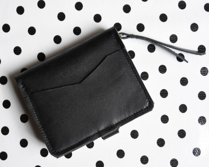 Cartera pequeña de cuero tipo acordeón, Cartera de cuero para mujer, Cartera de cuero, Cartera de cuero hecha a mano, Cartera de mujer tipo clutch imagen 4