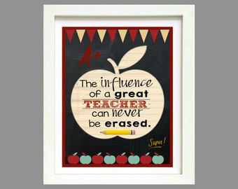 Teacher Appreciation Gift Print Kindergarten Graduation Printable Quote Wall Art Poster 8x10 Digital Download JPEG PNG