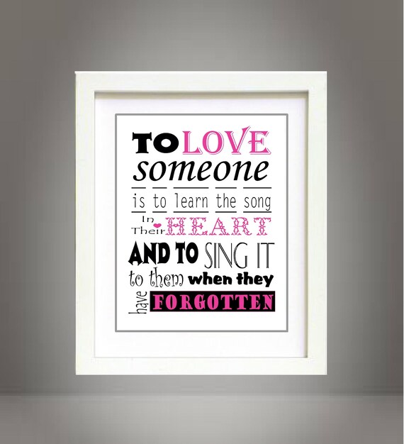 To Love Someone Inspirational wall poster 8x10 Digital Art Printable, Great Wedding, Anniversary, or Valentine's DayGift