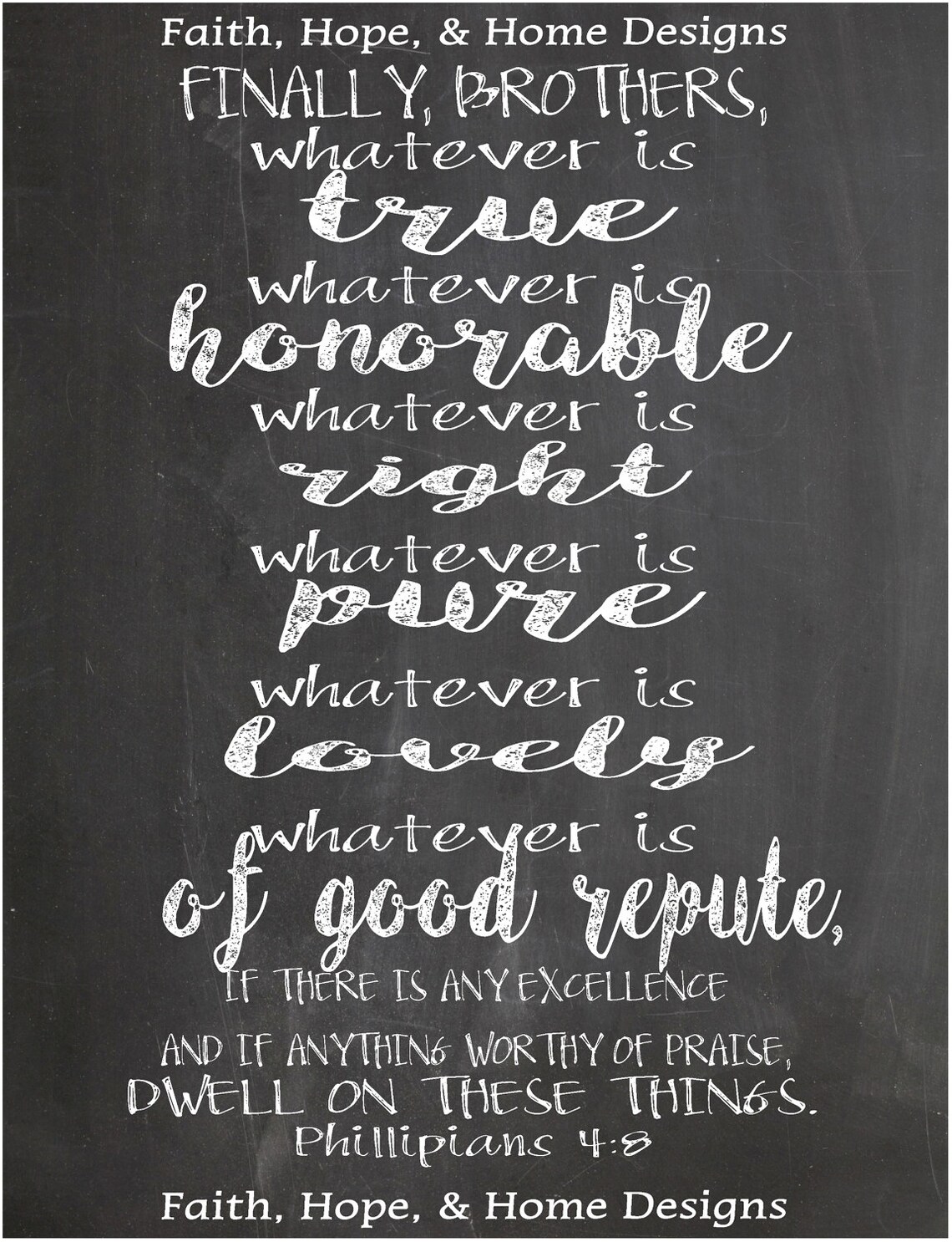 Chalkboard Style Bible Verse Scripture Sign Chalk Wall Art | Etsy