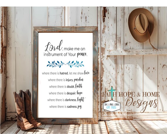 Instrument of Peace inspirational Scripture Art Bible Verse Christian Inspirational wall poster digital copy only 8x10 Printable,