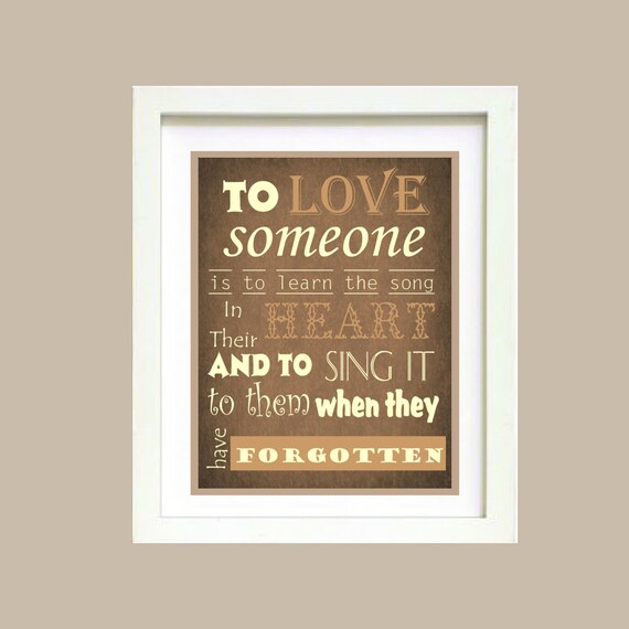 To Love Someone Inspirational wall poster 8x10 Digital Art Printable, Great Wedding, Anniversary Gift
