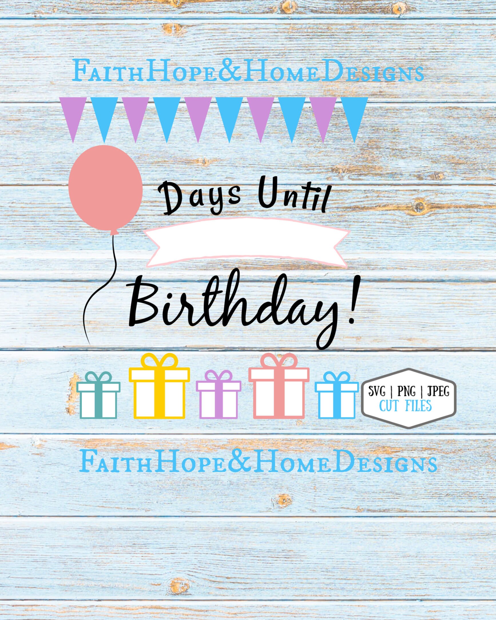 Download Days Until Birthday SVG PNG File for cutting with Cricut Silhouette Birthday Countdown, Magnetic ...