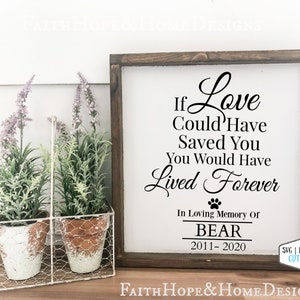 Als liefde je had kunnen redden Pet Memorial Quote SVG PNG SVG-bestand om te snijden met Cricut Silhouette, In Loving Memory Quote