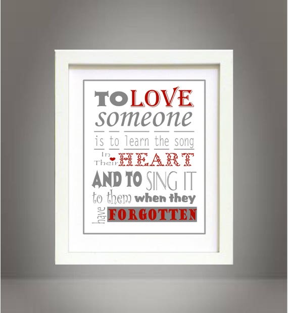 To Love Someone Inspirational wall poster 8x10 Digital Art Printable, Great Wedding, Anniversary, or Valentine's DayGift