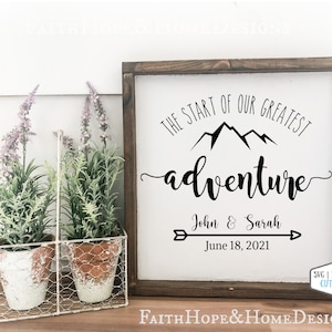 El comienzo de nuestra mayor aventura SVG PNG Archivo para cortar con Cricut Silhouette Wedding, regalo de aniversario