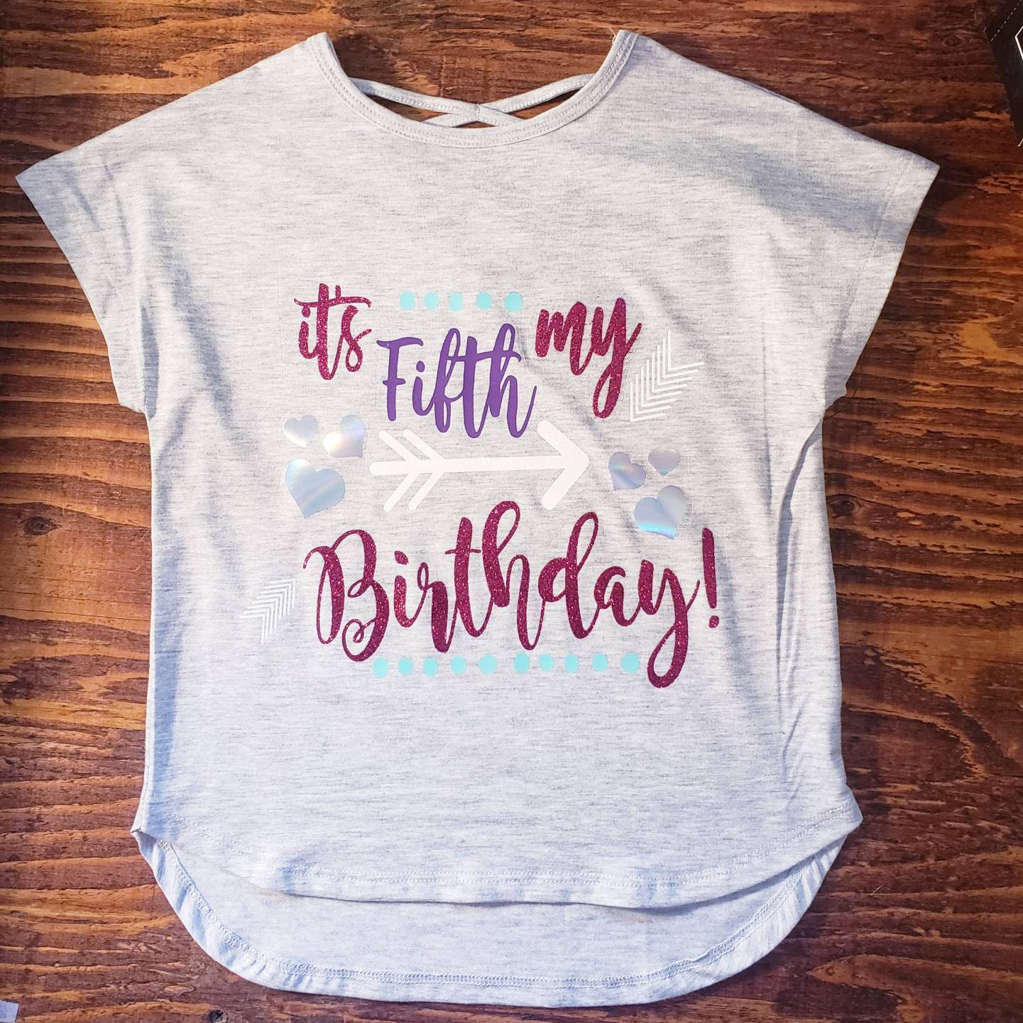 Download Girl's It's My Fifth Birthday SVG PNG File for cutting with Cricut Silhouette | 5th Birthday Shirt