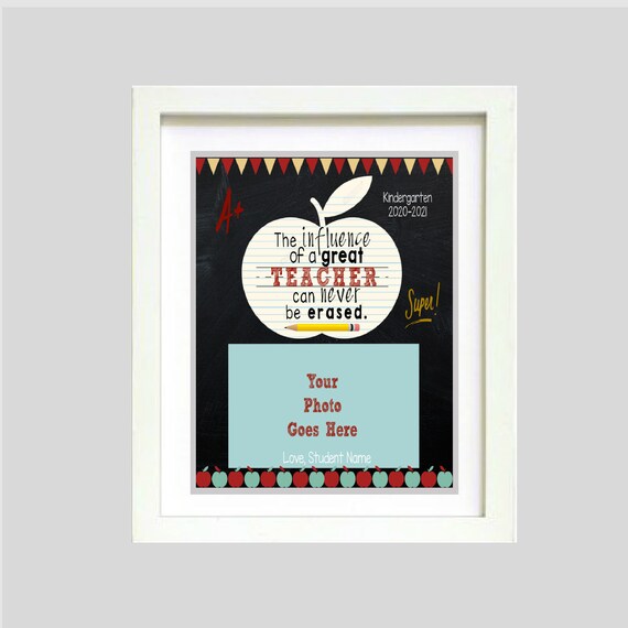 Personalized Custom Photo Print Teacher Appreciation Gift/ Kindergarten Graduation/ Elementary Printable  8x10 Digital Download e-Print