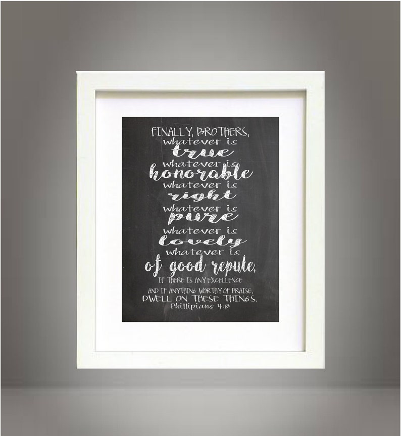 Chalkboard Style Bible Verse Scripture Sign Chalk Wall Art Etsy