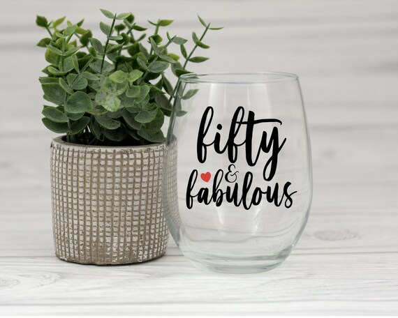 Fifty & Fabulous SVG PNG SVG File for cutting with Cricut Silhouette, 50th Birthday Gift
