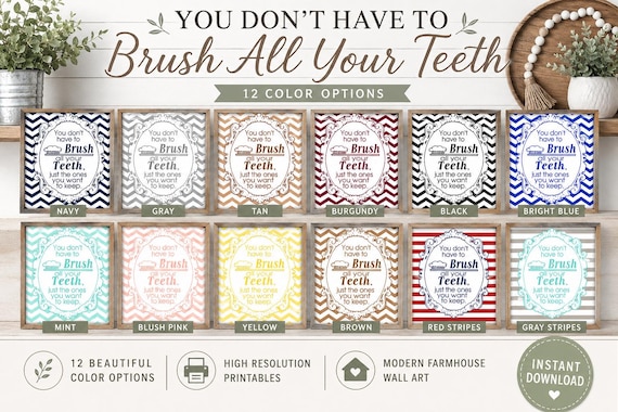 Funny Bathroom Wall Art Print Bundle (Digital Download) 12 Color Options Included