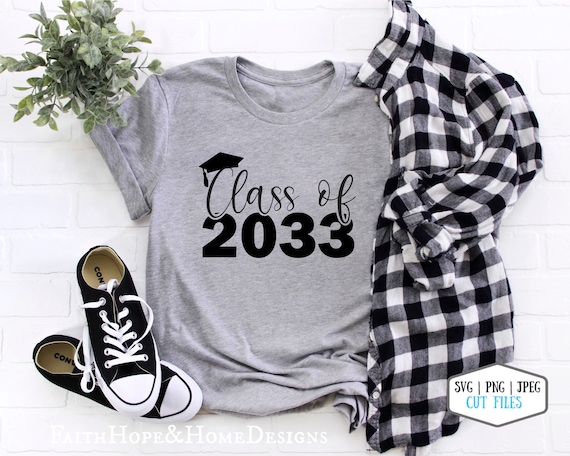 Class of 2033 SVG PNG File for cutting with Cricut Silhouette, Kindergarten Graduation Gift, grow with me shirt, senior 2033 svg
