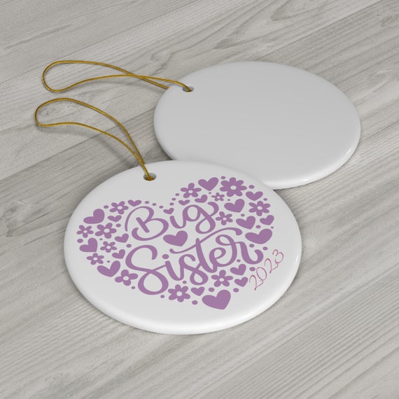 Big Sister Ceramic Christmas Ornament, Heart Shape