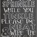 Chalkboard Style Bathroom Rules Sign Chalk Wall Art Print Digital ...