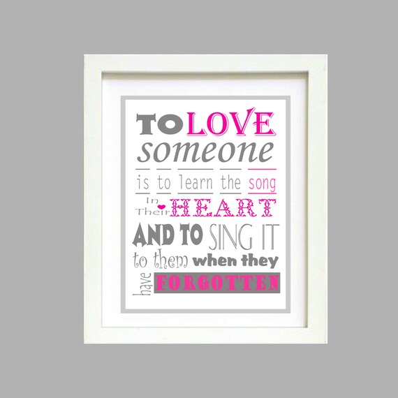 To Love Someone Inspirational wall poster 8x10 Digital Art Printable, Great Wedding, Anniversary, or Valentine's DayGift