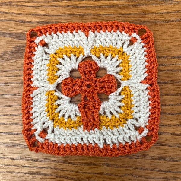 Pattern Cross 2 Granny Square crochet pattern - Prayer  blanket