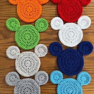 Mickey Mouse Coasters / Crochet / Different Colors