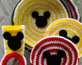 Patrones - Protectores de sartenes / Agarraderas / Toalleros M. Mouse. ****Solo patrón****