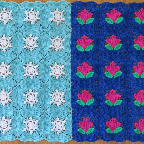 Elsa Frozen Inspired Snowflake Afghan Crocheted Blanket Made Etsy