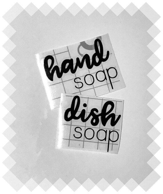 Hand Soap and Dish Soap Vinyl Label Kitchen Labels Hand and - Etsy